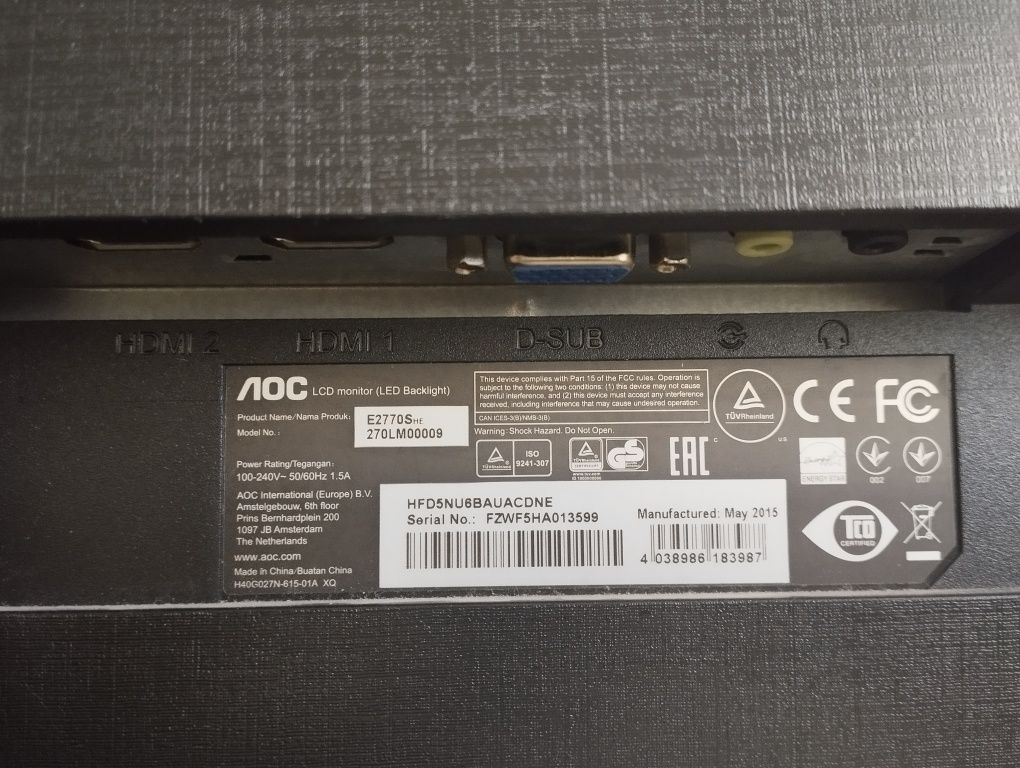 Monitor 27 cali AOC