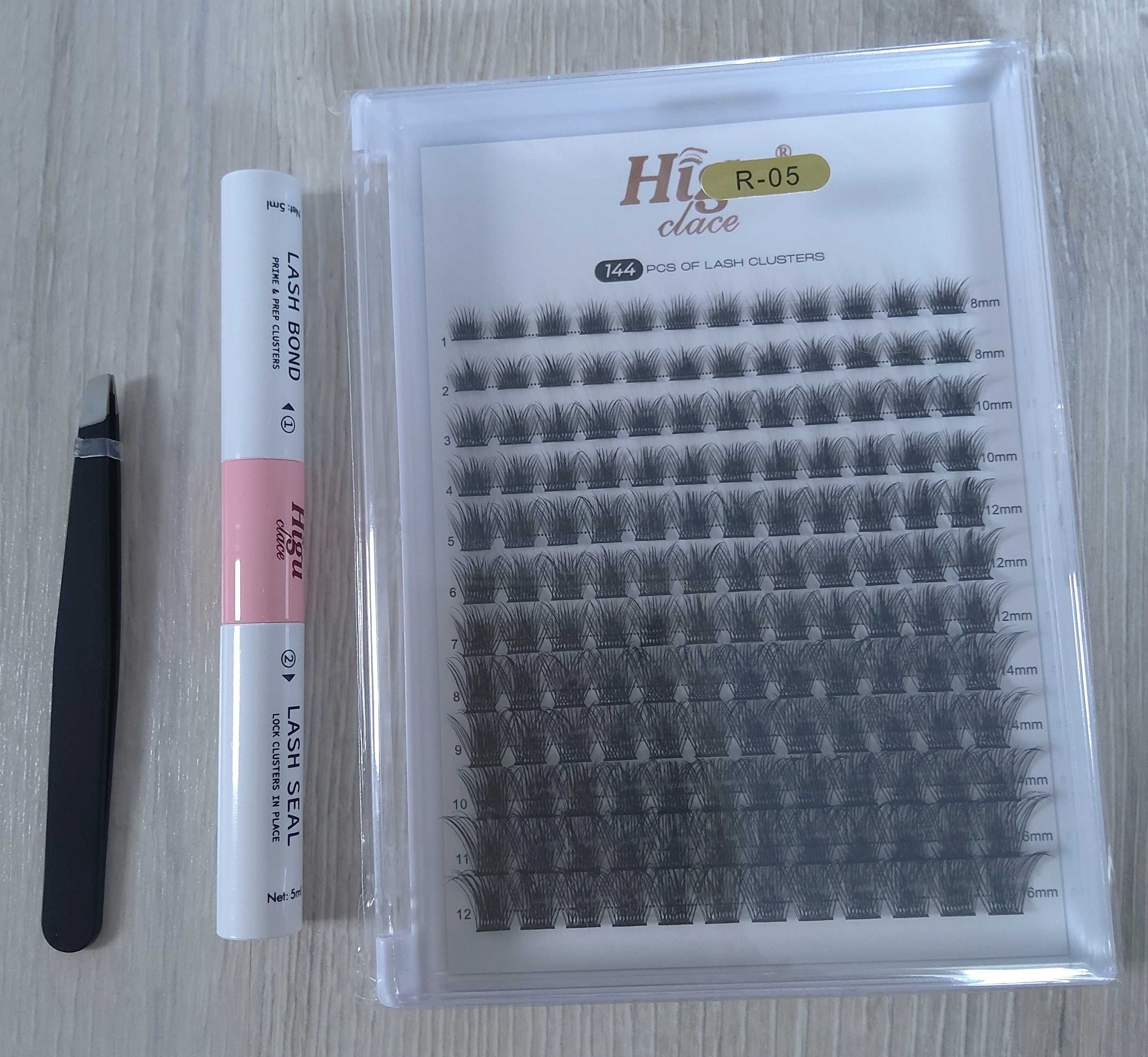 Zestaw do przedłużania rzęs Higu Clace DIY 144 szt kępek rzęs 8-16 mm