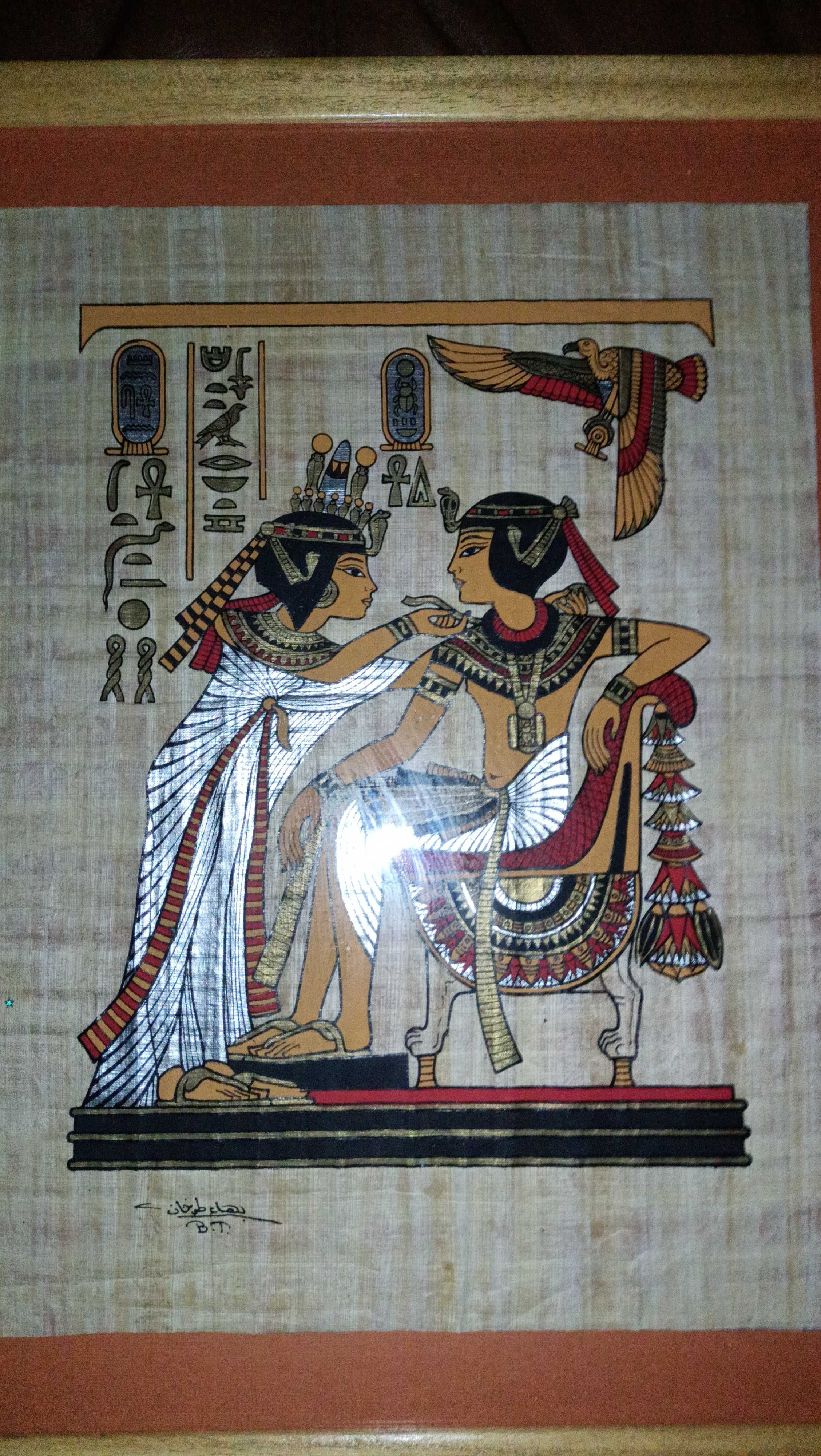 Картина папирус фрески таблички Египет Тутанхамон Нефертити фараон
