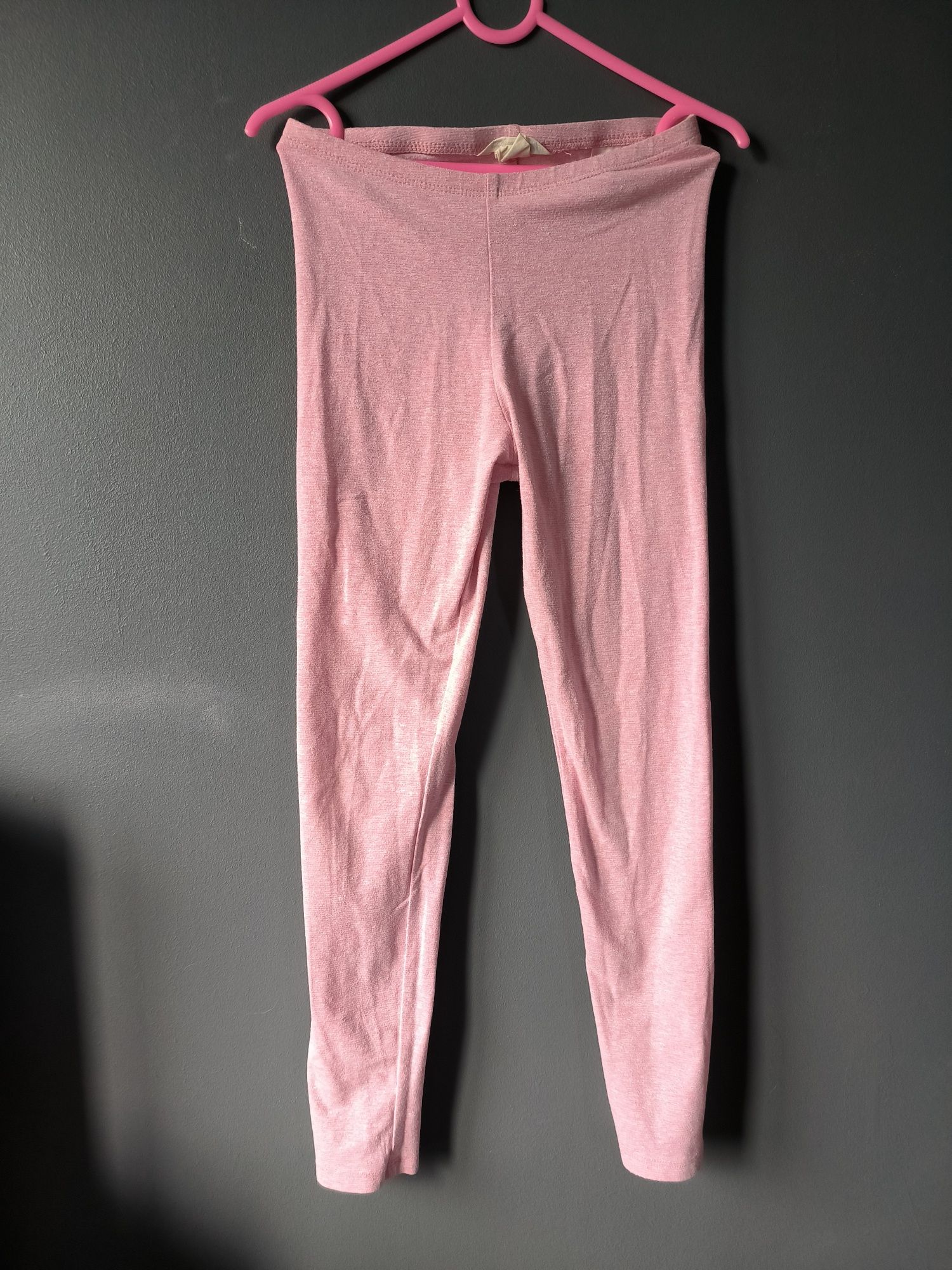 134 h&m legginsy różowe brokatowe