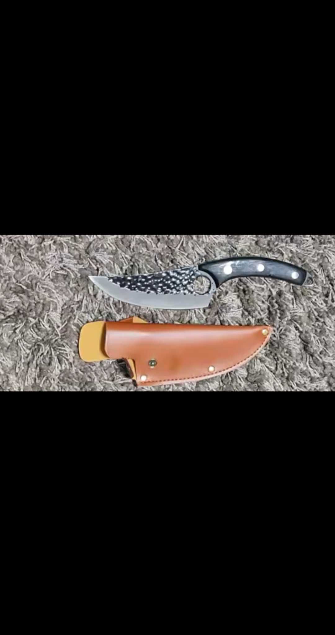 Ніж Сатори чорна ручка Нож Саторі /Нож Satori з Чехлом Кований Кухоний
