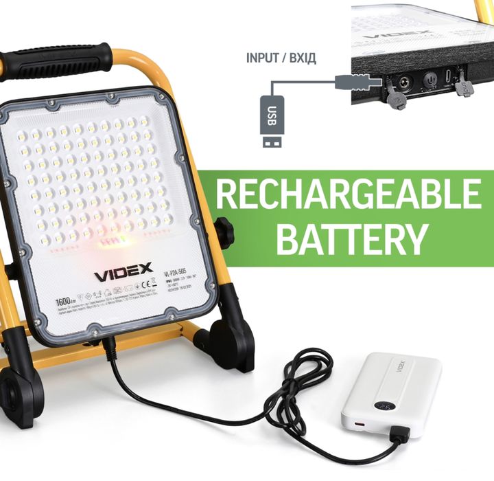LED Rechargeable floodlight PREMIUM VIDEX F2A 50W 5000K