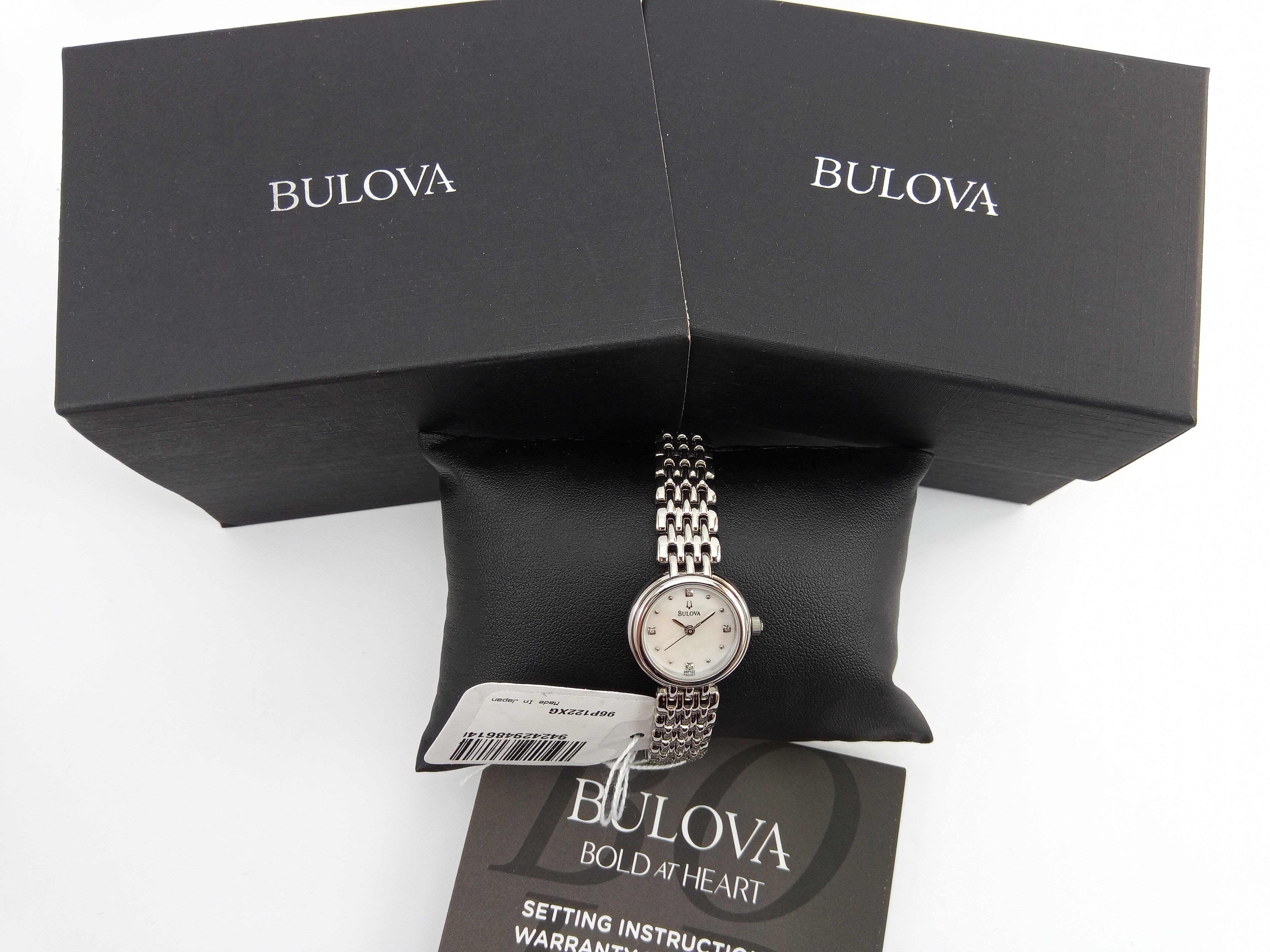 Японские женские часы, бриллиантовые метки Bulova 96P122, на подарок