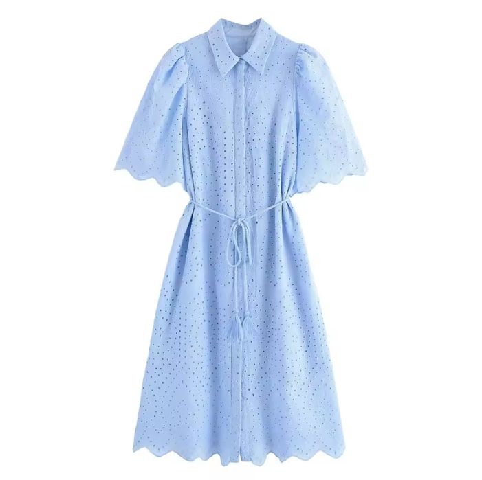 Сукня плаття платье з прошви міді голубе