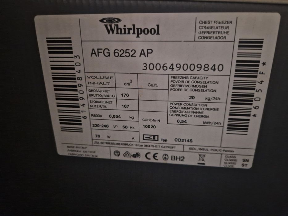 Zamrażarka Whirpool AFG 6252 AP