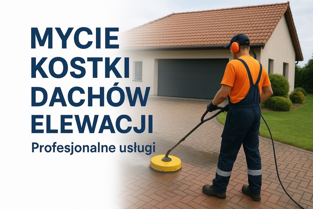 Usługa mycia kostek elewacji dachów