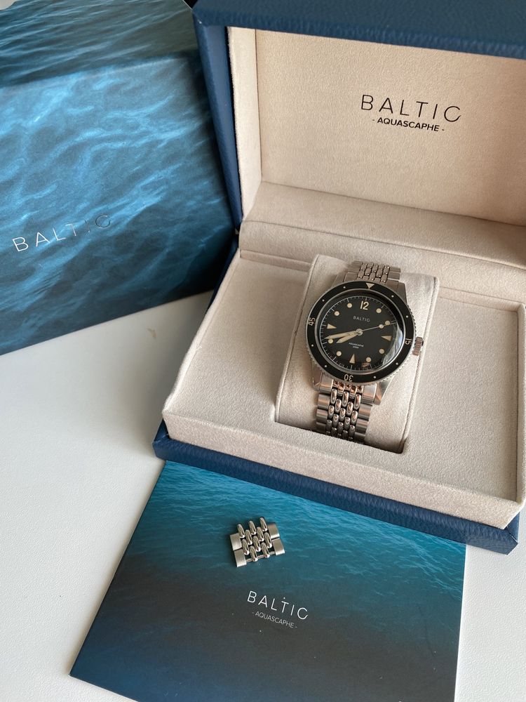 Baltic Aquascaphe cream classic, zegarek automatyczny, okazja!