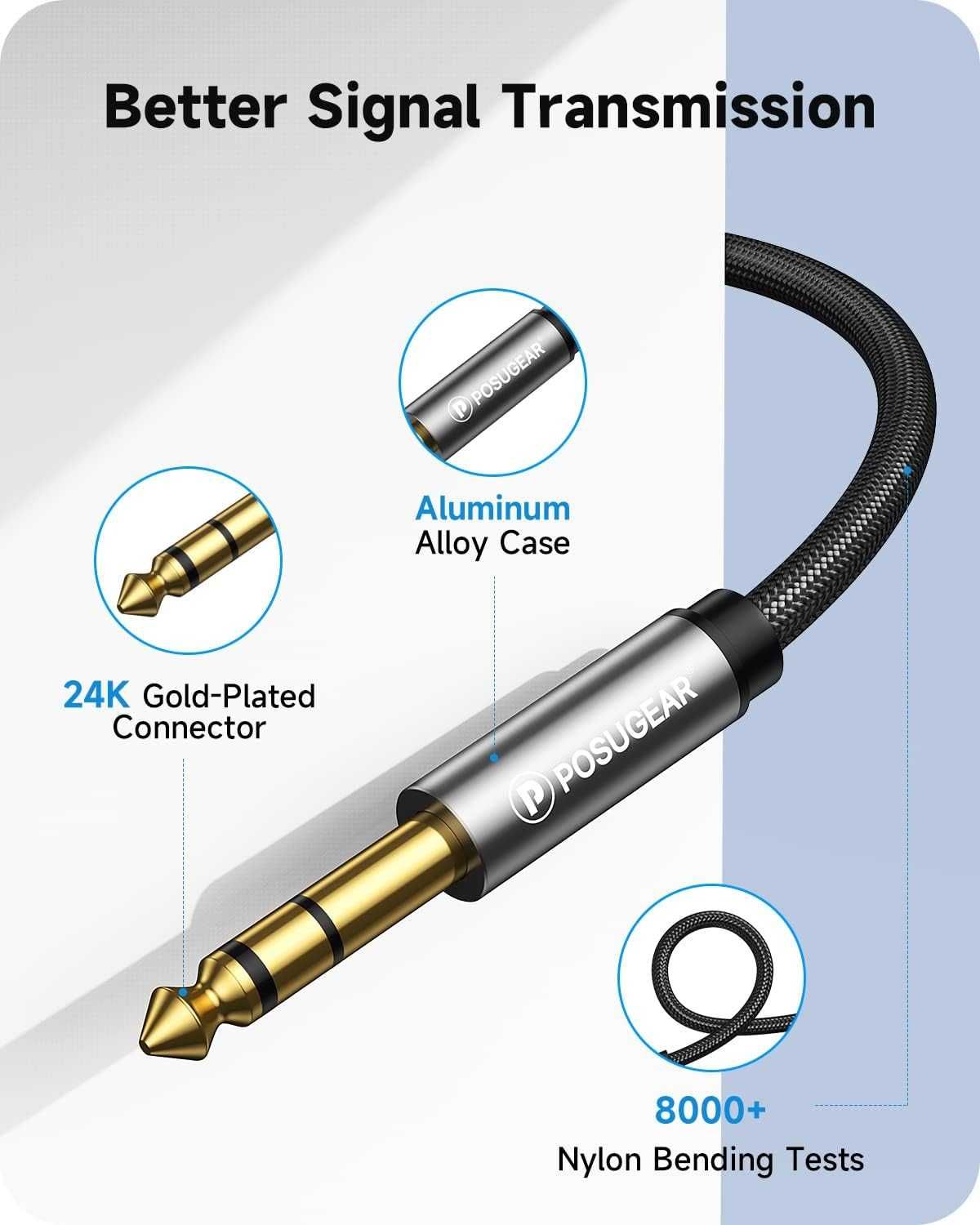 Kabel jack 3,5 mm na 6,35 mm, 1m, spp611