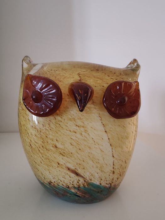 Boconcept szklana figurka sowa 10,5x11cm