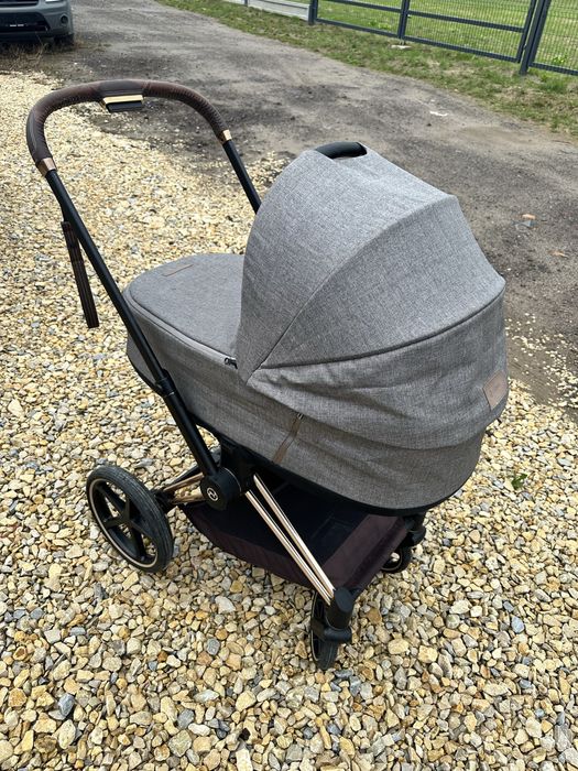 Wózek Cybex Priam 2.0 Rose Gold, Manhattan Grey, gondola spacerówka