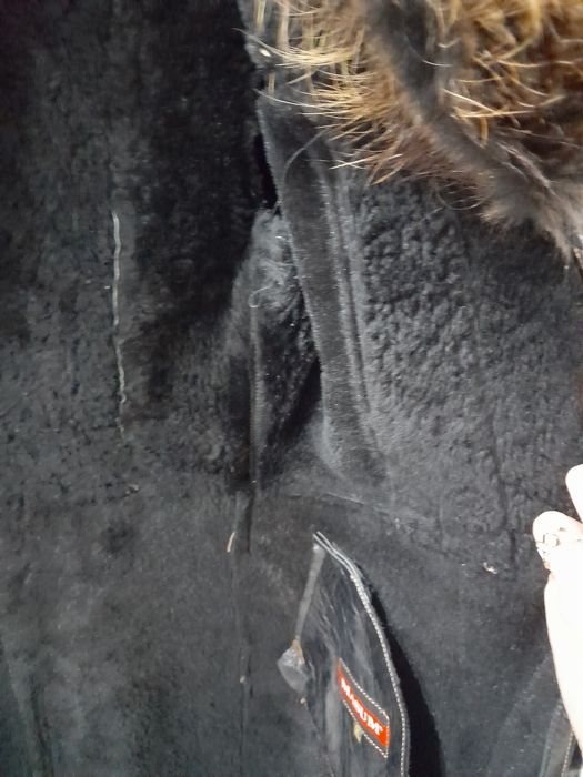 Дублянка шкіряна, з натуральним хутром