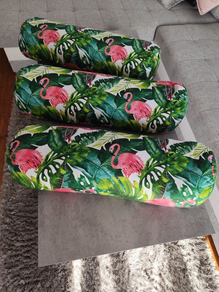 Wałki zagłówki duże 3 sztuki nowe eleganckie wypełnione gryką