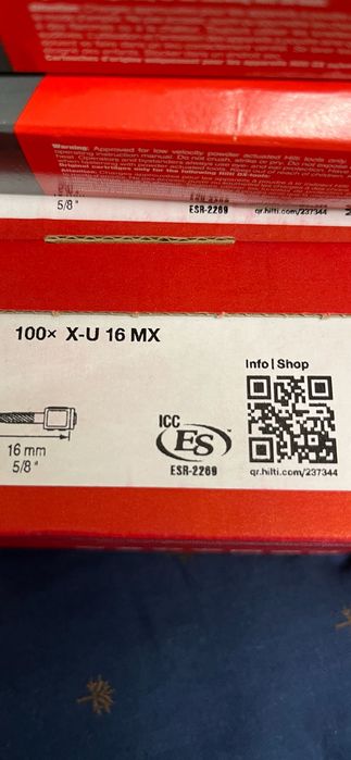 Gwoździe do osadzała hitti 16mm,  19mm