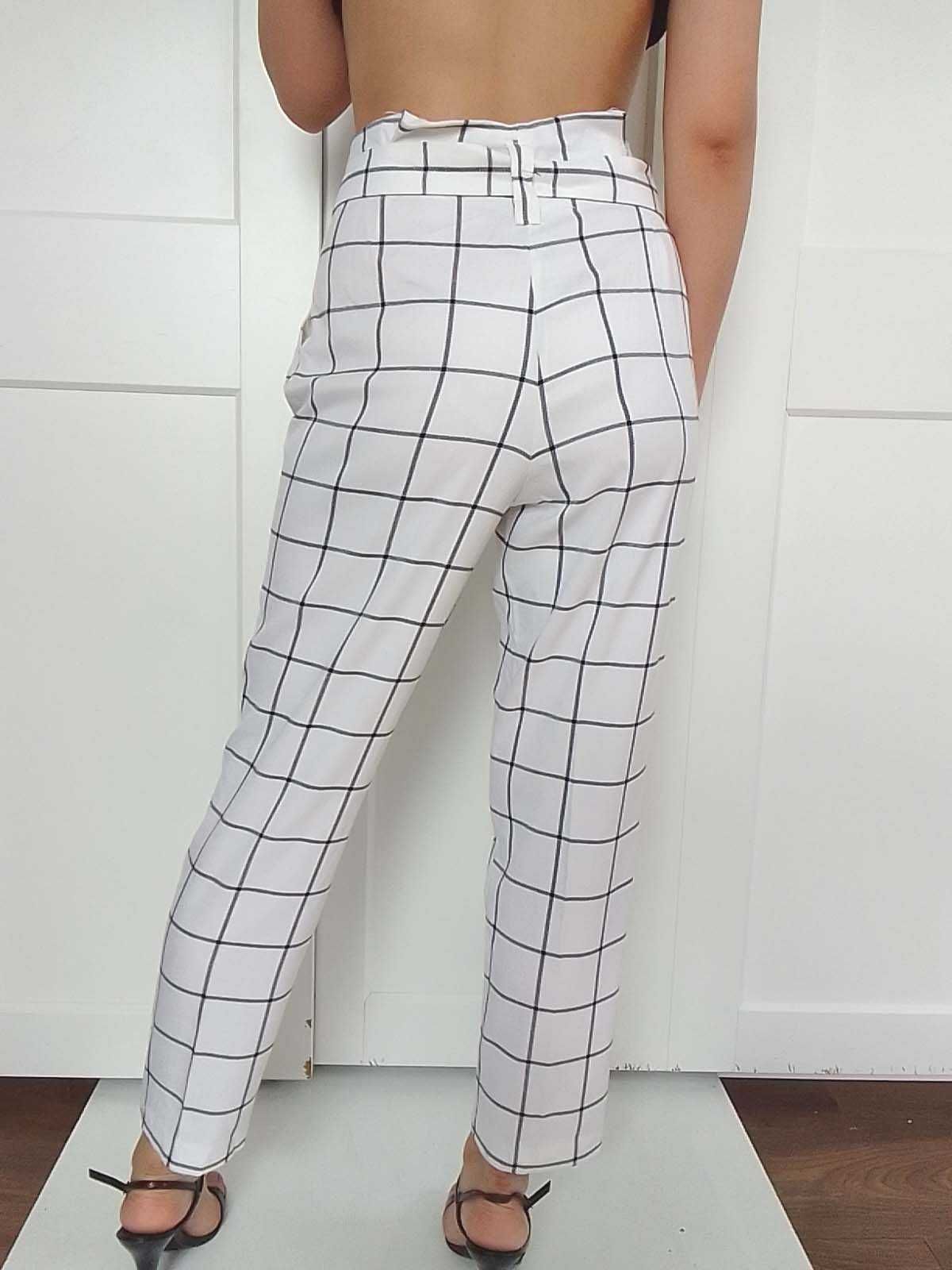 Nowe białe spodnie chinos wysoki stan M L 38 40