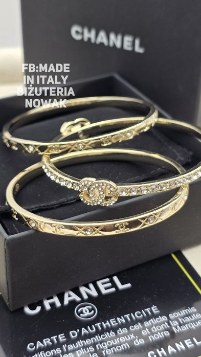Bransoletka chanel cyrkonie 3sztuki
