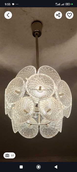 Торг Винтажная люстра хрустальная спутник хрустальная одуванчик СССР