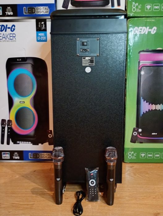 Блютуз караоке акустики GeDi-95(SD,USB,FM) ПультДУ,2микрофона