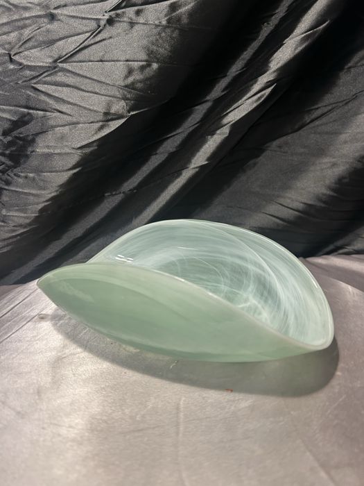 Szklana misa artystyczna – „łódeczka”, ręczne zdobienie, Made in Spain