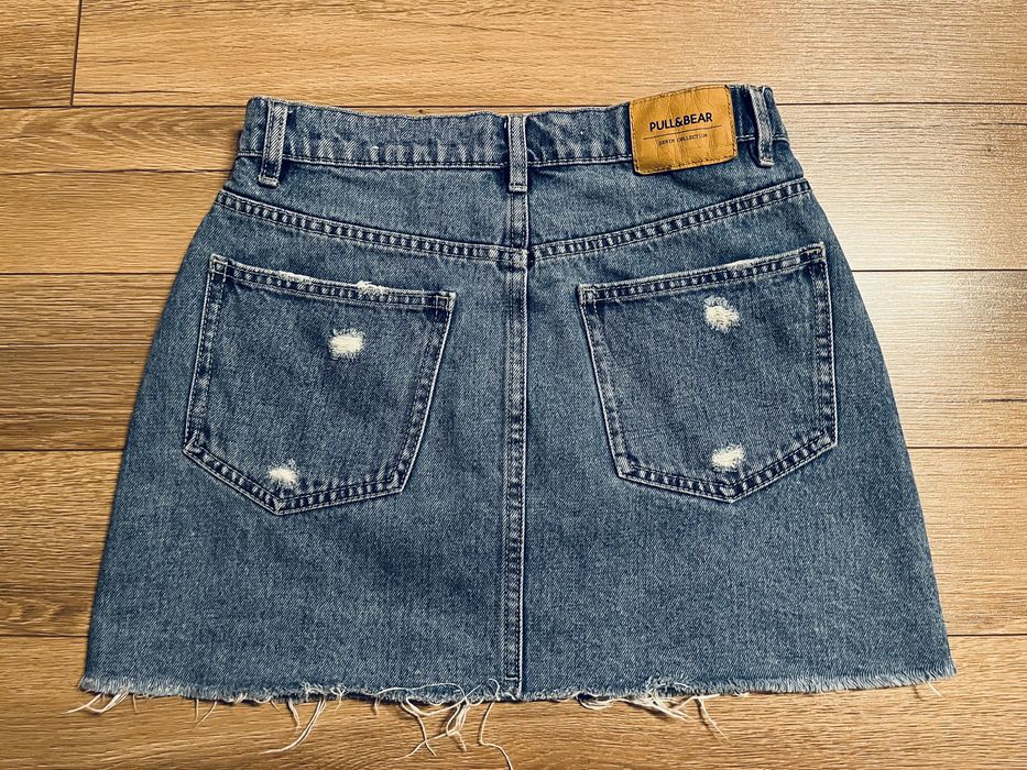 Jeansowa mini z przetarciami