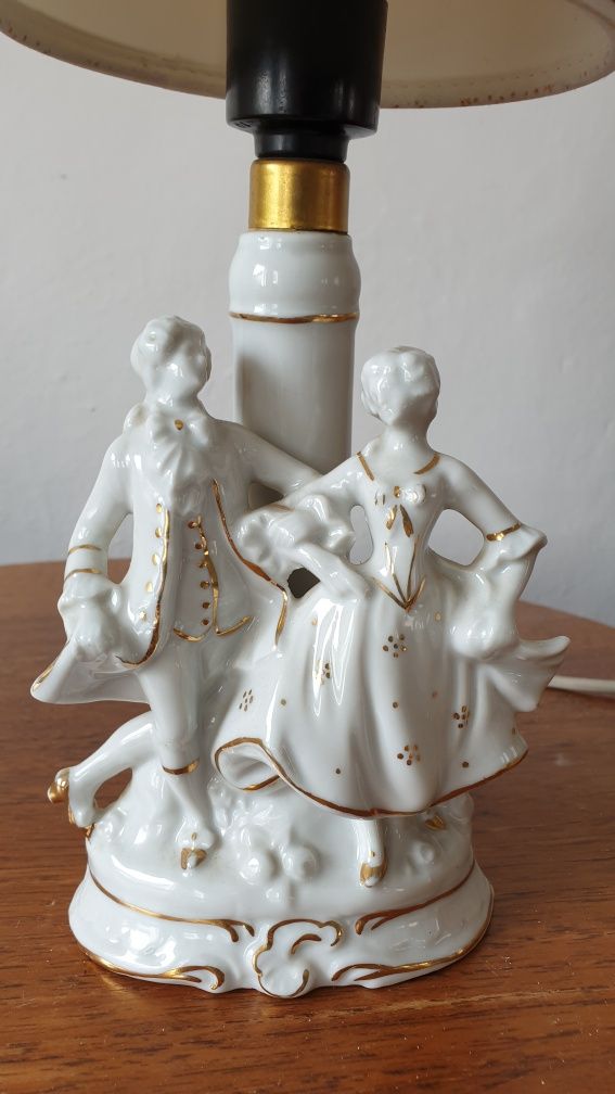 Lampka porcelana figurki Wagner & Apel