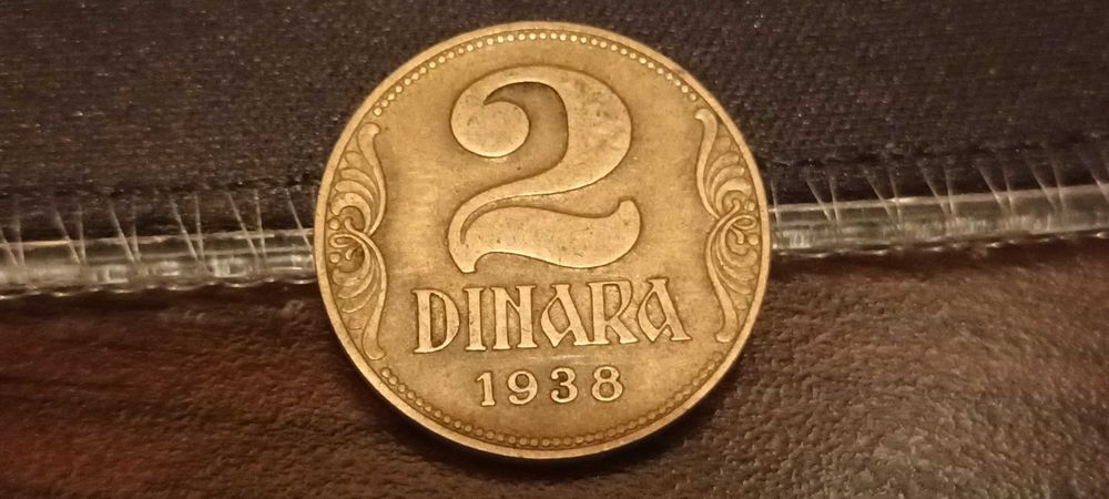 Jugosławia 2 Dinary, Duża Korona 1938r.Stan