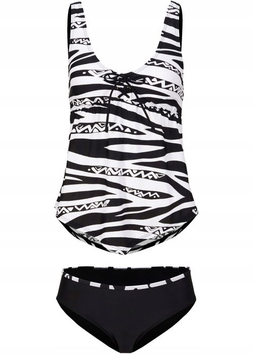 B.P.C tankini czarne z białym wzorem 40.