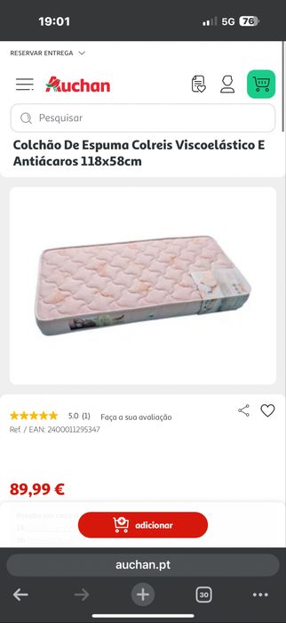Berço e colchão