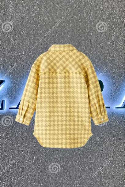 Zara теплая твидовая рубашка 5-6 лет с бахромой