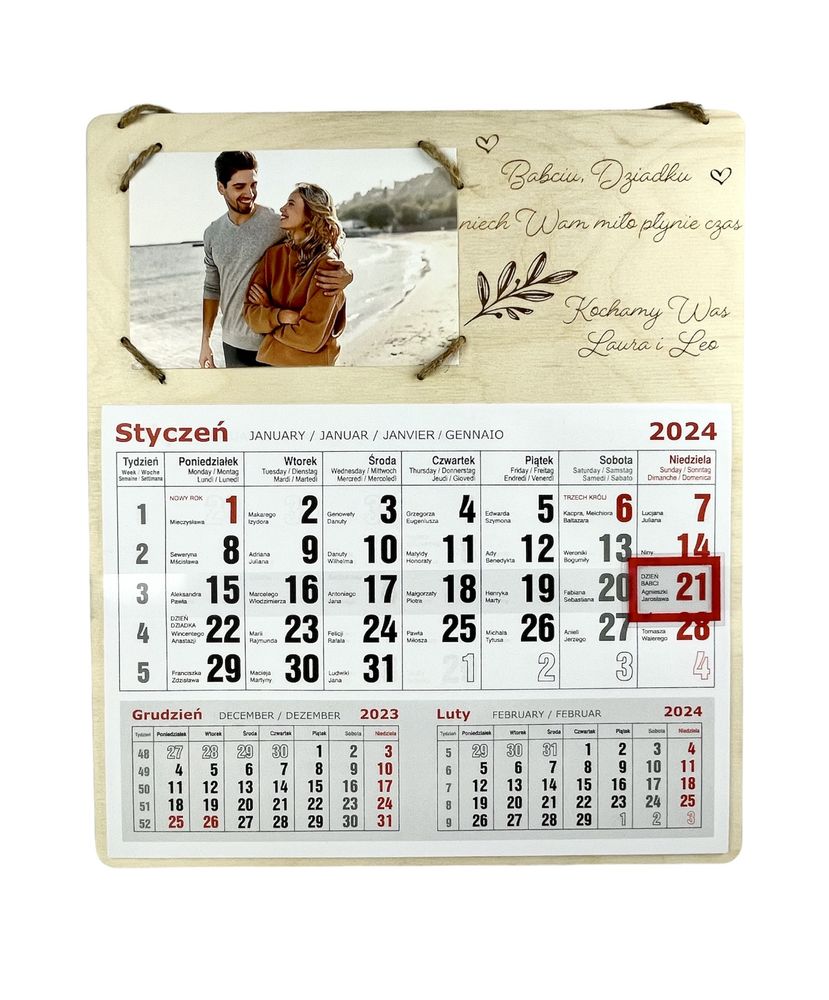 Kalendarz upominek ze zdjęciem dla Babci i Dziadka