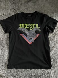 Koszulka t-shirt Diesel Czarna L z nadrukiem