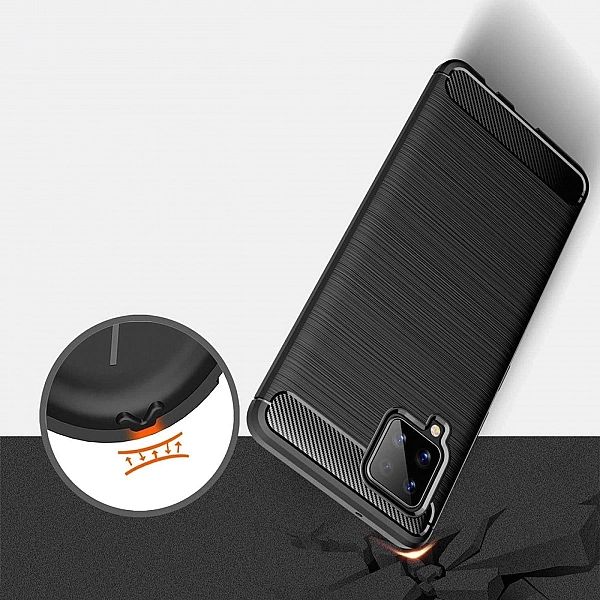 Carbon Case elastyczne etui pokrowiec Samsung Galaxy A42/5G niebieski