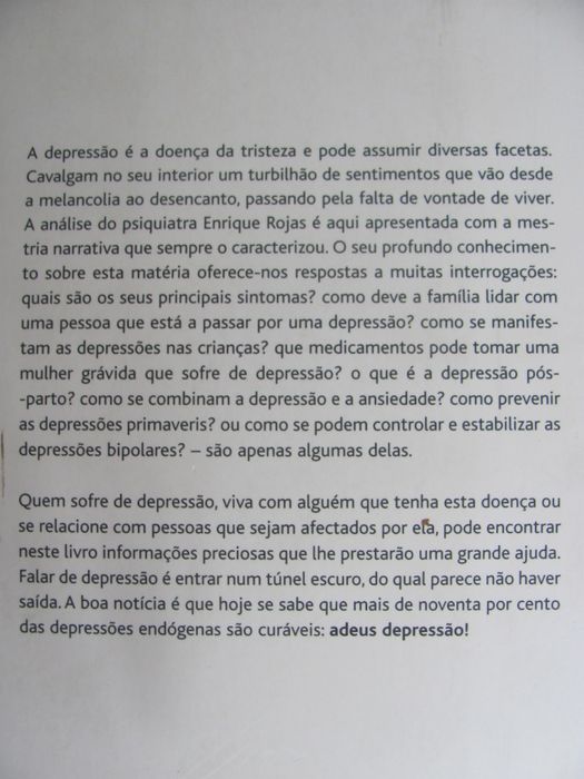 Adeus Depressão de Enrique Rojas