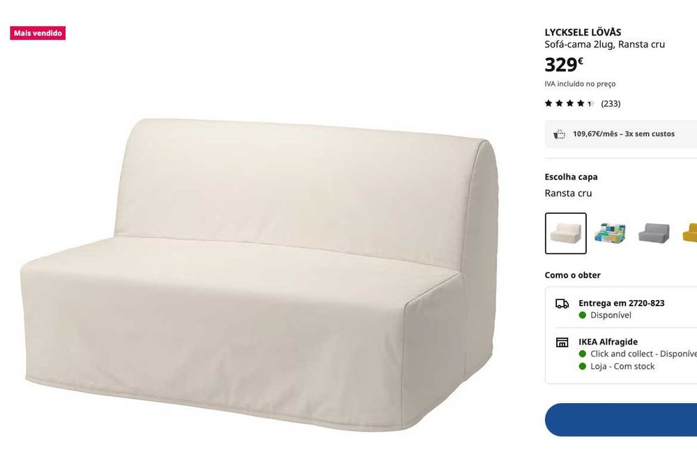 Sofá Cama Ikea com Capa