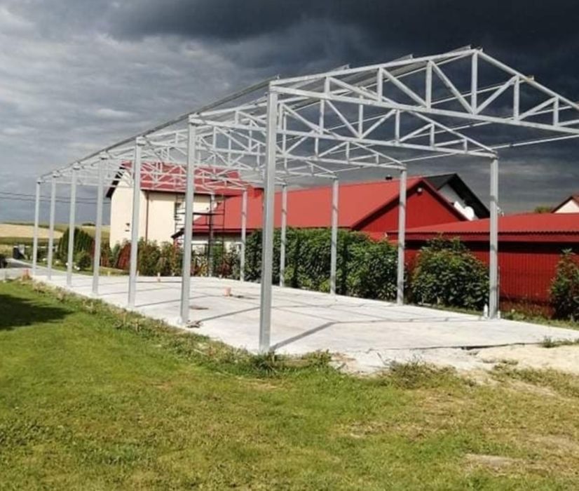 Hala magazyn garaż konstrukcja kratownica dźwigary słupy 10x12x4