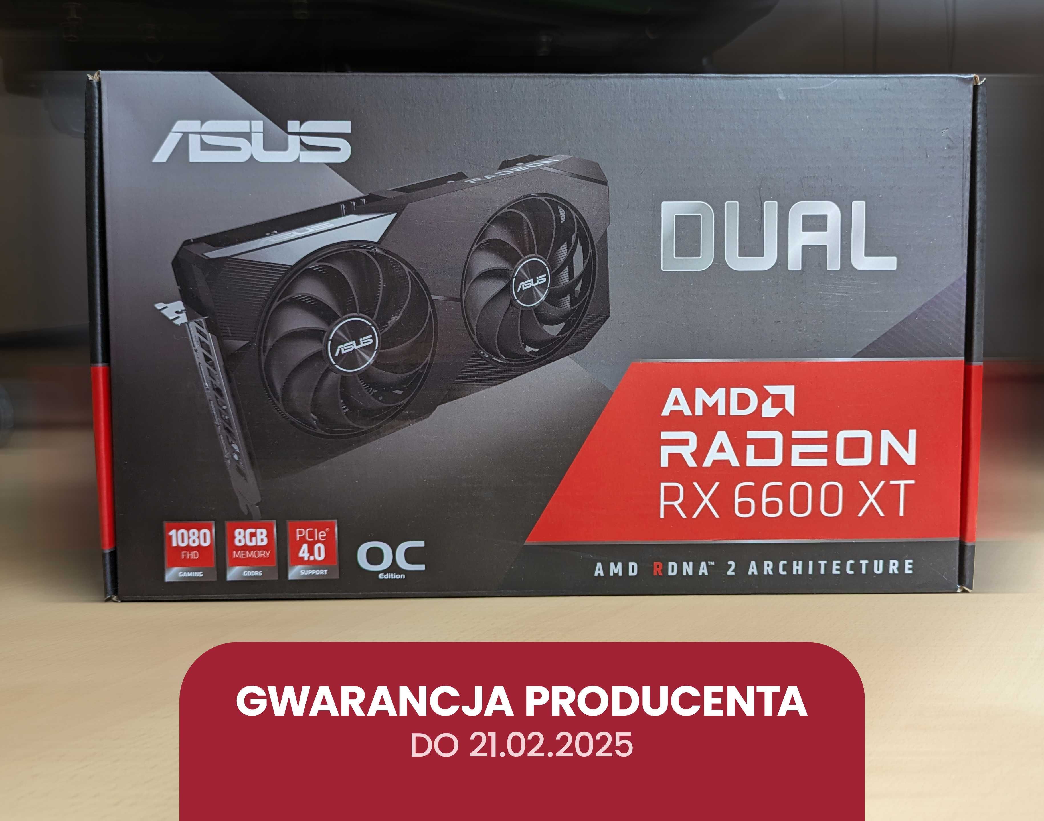 ASUS DUAL 6600 XT OC 8GB z gwarancją do 21.02.2025