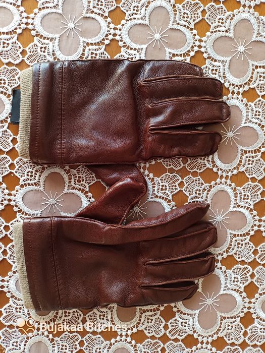 Rekawice meskie skorzane brazowe M ( H&M )