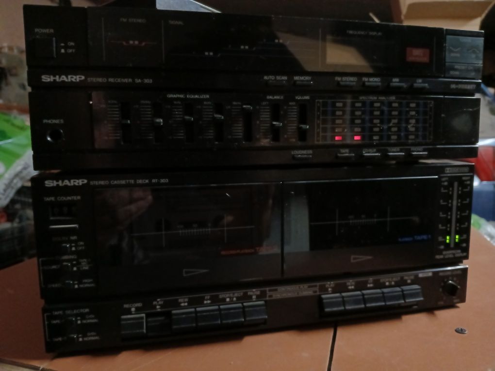 2 x części wieży audio  Sharp Amplituner SA-303H I Magnetofon RT-303H