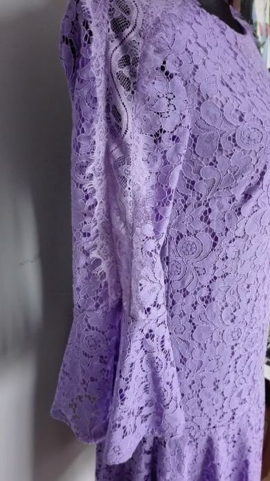 RESERVED Sukienka z koronki,fioletowa ,liliowa .
