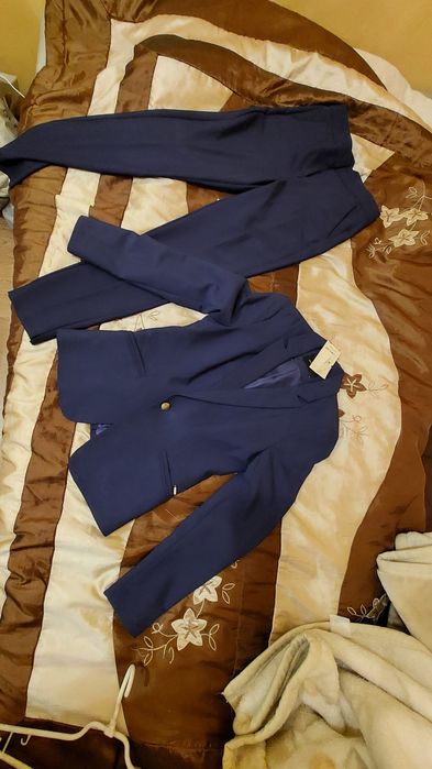 Garnitur niebieski 34/36 + Sukienka 36