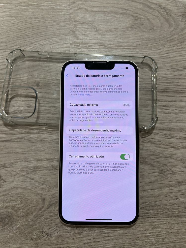 Apple iPhone 13 128GB 95% branco+ capa silicone