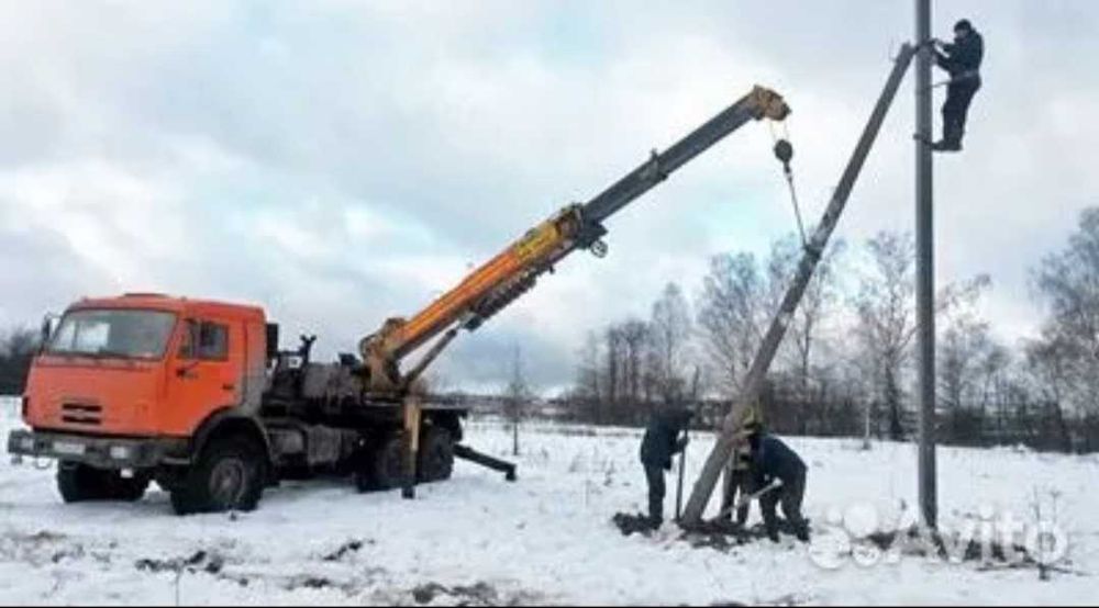 Монтаж СИП, Перенос опор ЛЭП, Столбы, Установка