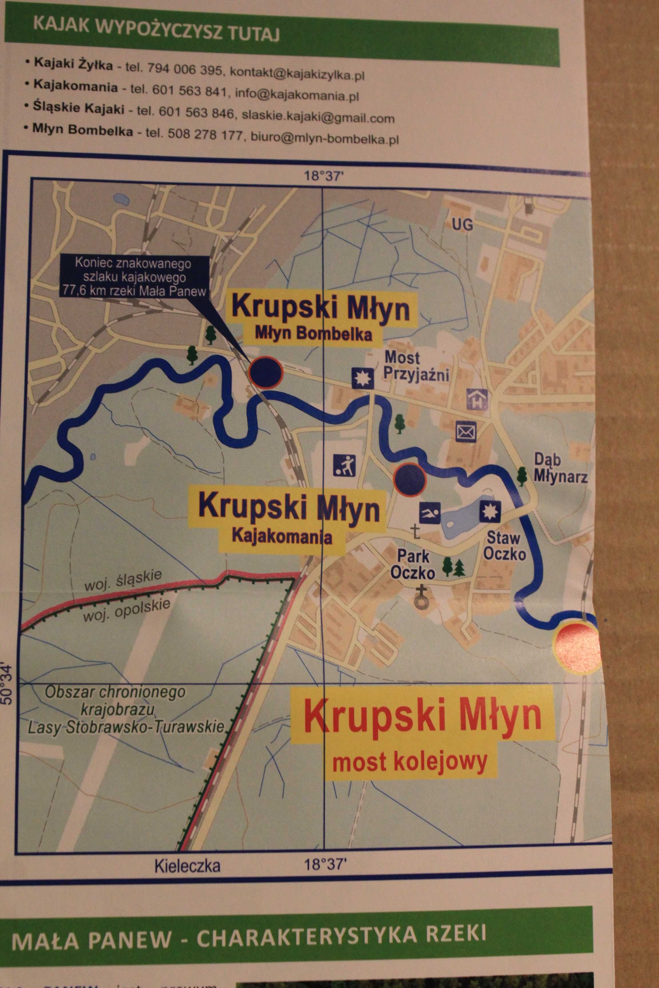 Szlaki kajakowe-kanał Gliwicki Kłodnica Mała Panew-mapa-1703