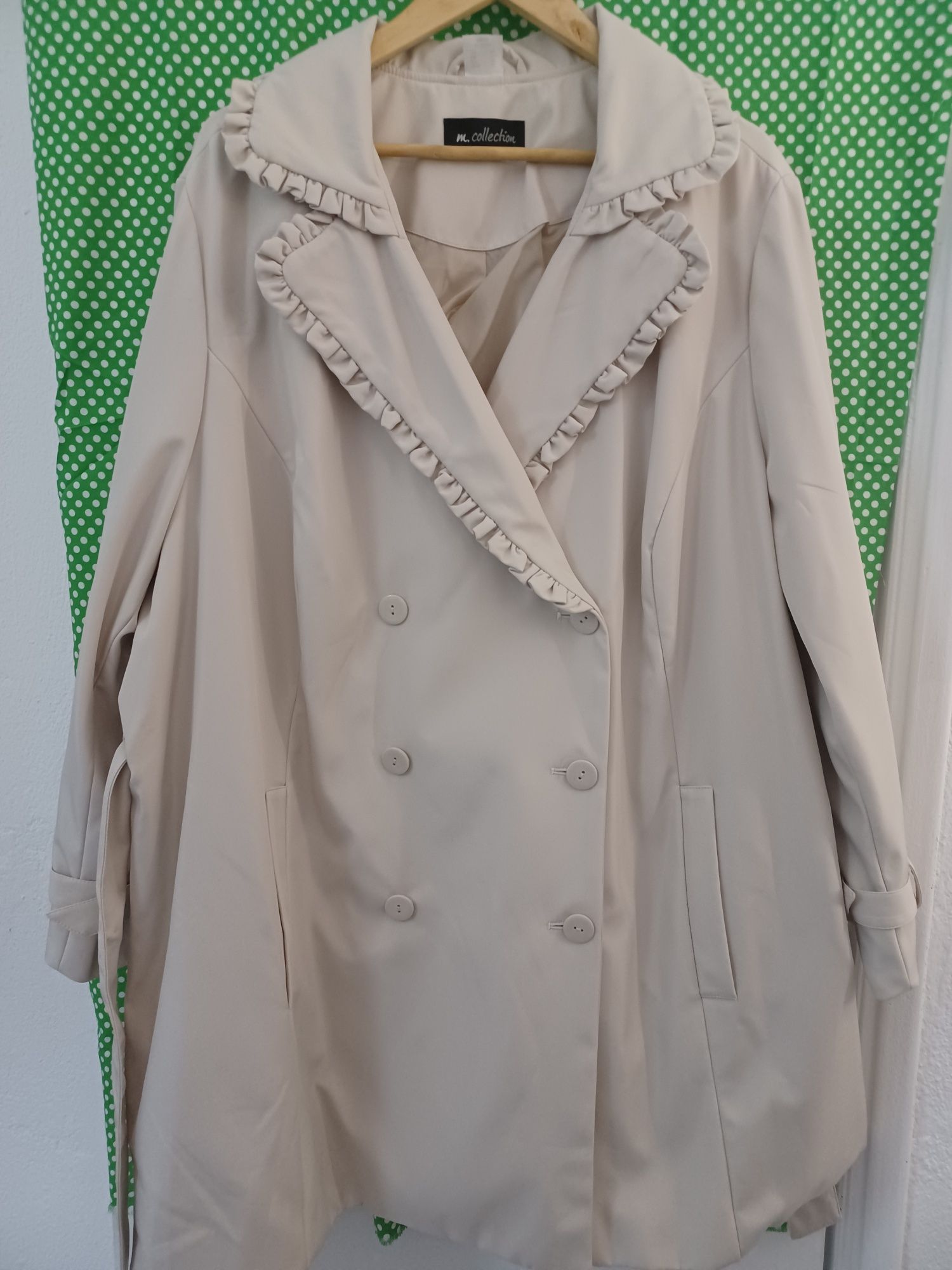 Parka impermeável creme 3XL