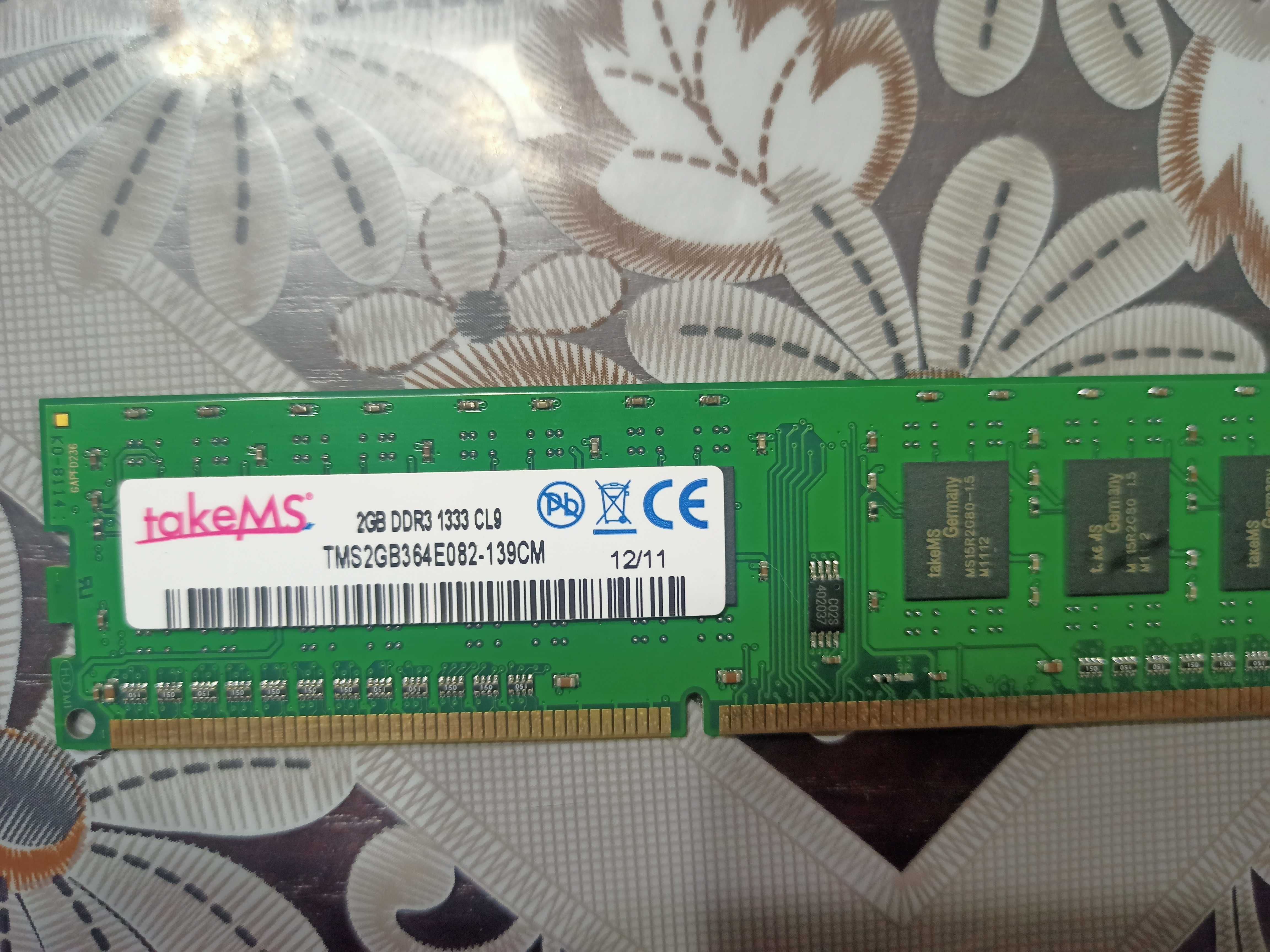 Оперативная память takeMS 2GB, ( DDR3, 1333 Гц) CL9, б/у