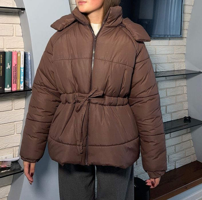 Шоколадна куртка зимова пуховик