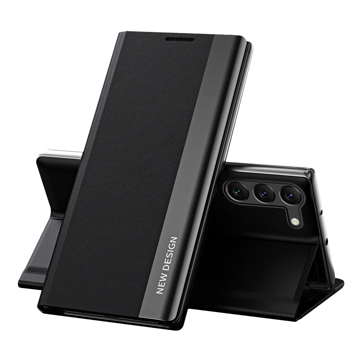 Sleep Case Pro Etui Do Samsung Galaxy S23+ Z Klapką Podstawka Czarne