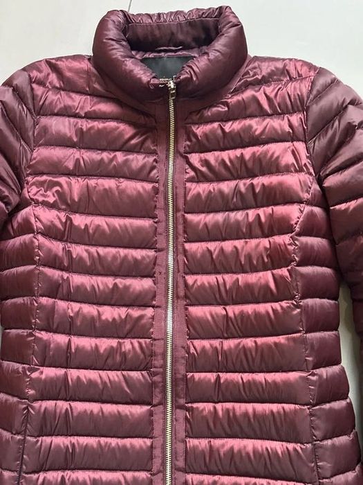Massimo Dutti długa kurtka płaszczyk pikowany burgundowy S:M 36/38