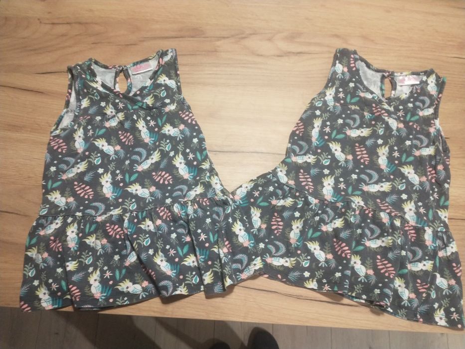 Bluzki bluzeczki na lato dla bliźniaczek rozm 98