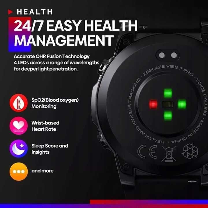 Smartwatch Zeblaze Vibe 7 Pro Czarny Męski AMOLED Menu PL