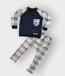 DRES komplet dla chłopca bluza baggy KRATKA KIESZONKA handmade